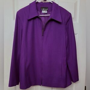 Sag Harbor 100% wool, front zipper, lined blazer